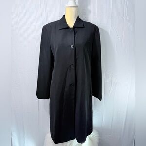 VTG Norton McNaughton Black  Soft Trench Coat  Jacket  Size 10 Womens Lined Mid